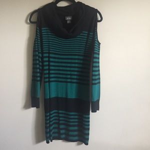 3 for 20!! Dots Sweater Dress Cold Shoulder S